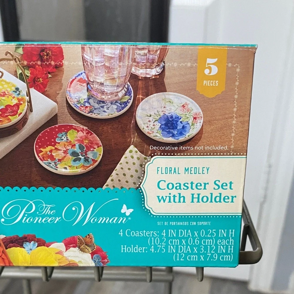 The Pioneer Woman Floral Medley Coaster Set - Red, Blue, Yellow